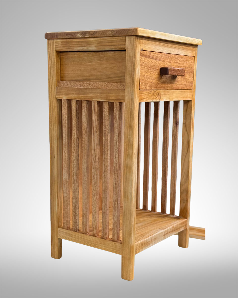 Meuble d’entrée avec tiroir en merisier